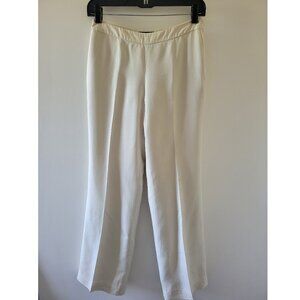 ANN TAYLOR White Silk - Side Zip - Pants 2P